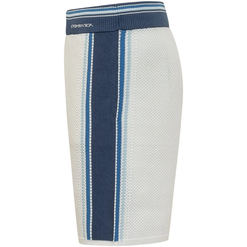 Casablanca Shorts Shorts in Maglia Traforata a Righe Laterali weiß(Image 3)