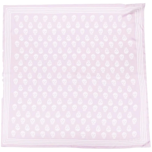 Alexander McQueen Écharpe en laine Biker Skull Logo Twill Scarf rose (Image 2)