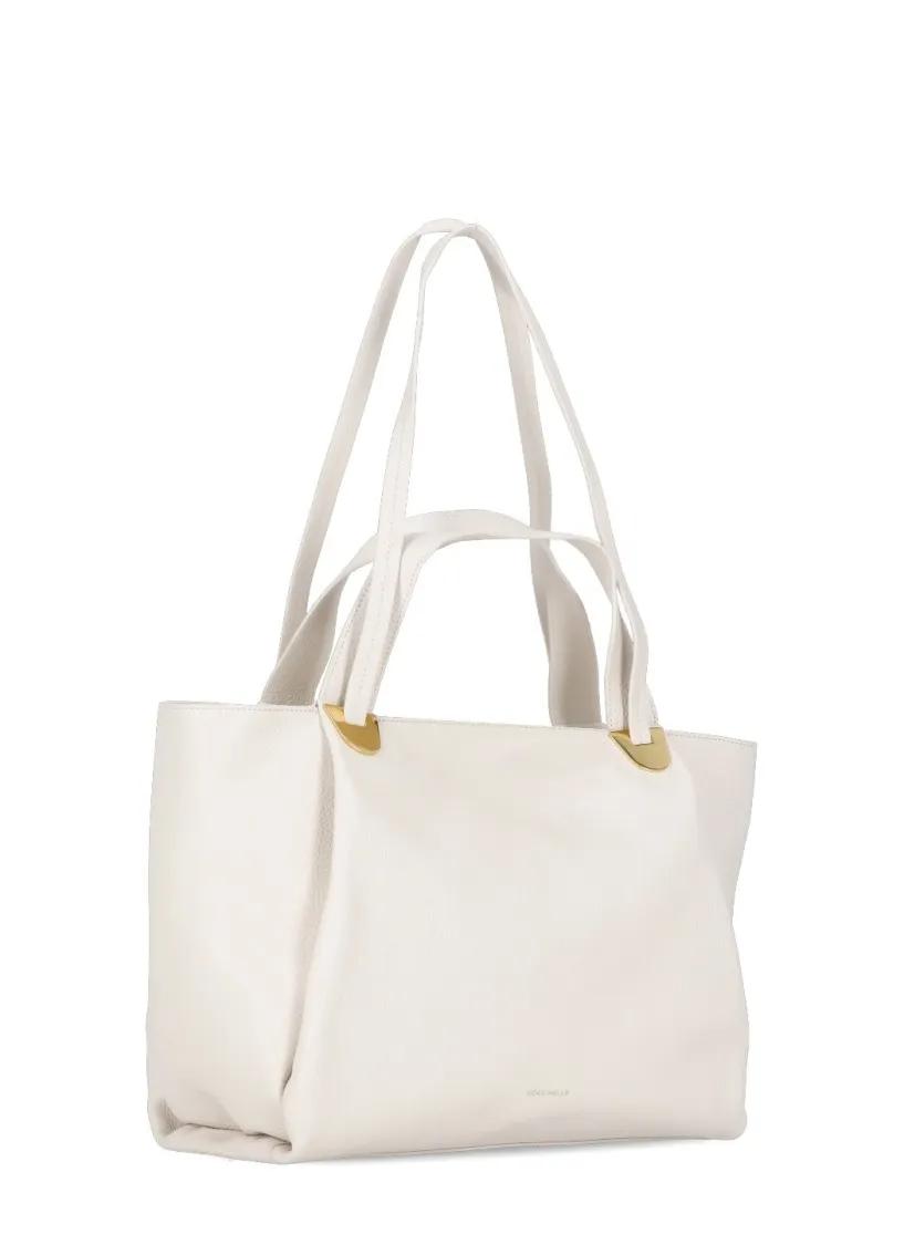 Coccinelle Leren schoudertas met drie handvatten Beige Dames