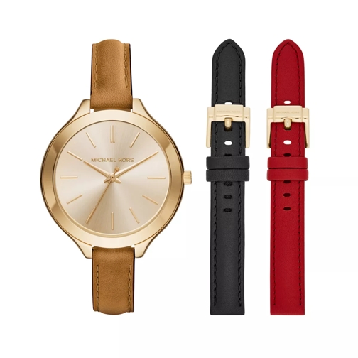 Michael Kors Ladies Gift Set Slim Runway Watch Gold Dresswatch