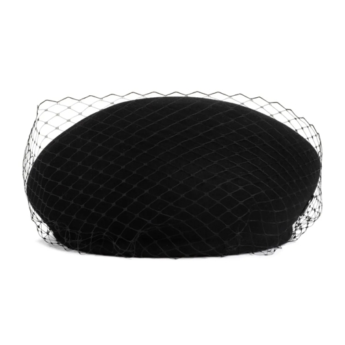 Maison Michel Chapeau New Bonnie Veil Black Wool Felt Hat Black