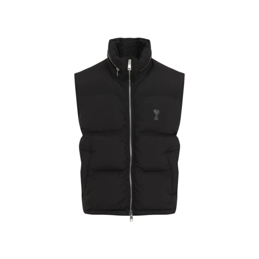 AMI Paris Daunenjacken Black Down Vest With Hood Black