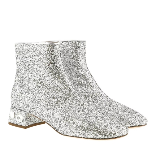 Miu Miu Glitter Fabric Booties Silver Ankle Boot