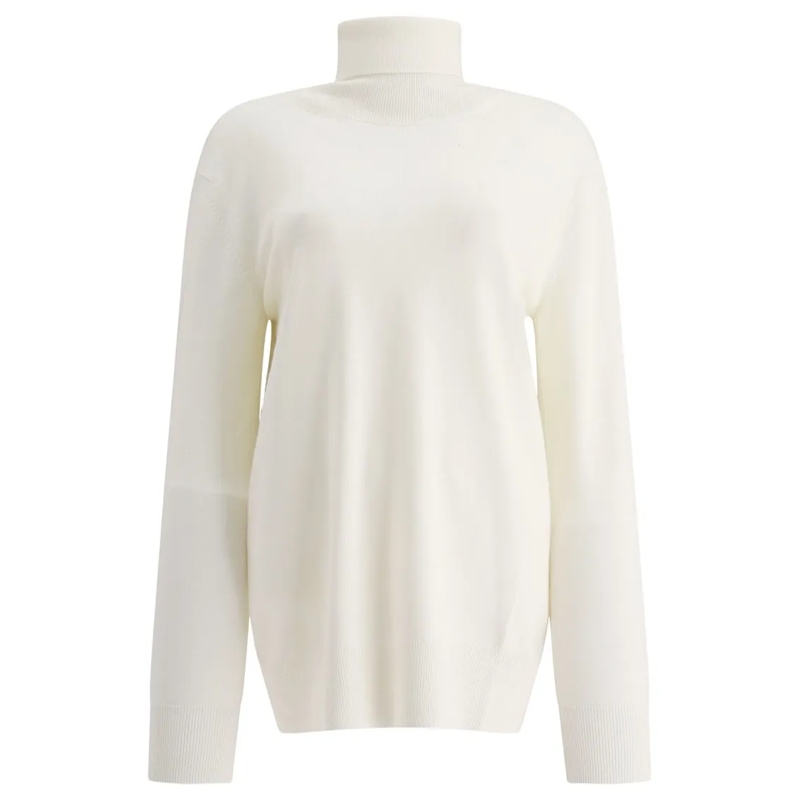 Jil Sander Trui met col Lighweight Turtleneck Sweater White