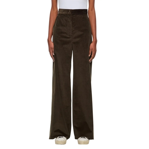 Max Mara  Tritone Velvet Flared Pants Brown