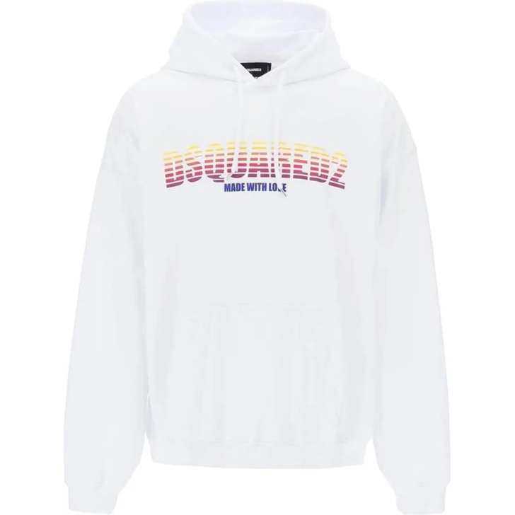 Dsquared2 Casual Cotton Hoodie With Bold Logo And Relaxed Fi