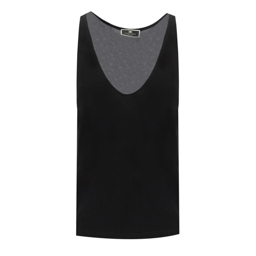 Elisabetta Franchi ELISABETTA FRANCHI SCHWARZES TOP MIT GESTICKTEM LO schwarz 