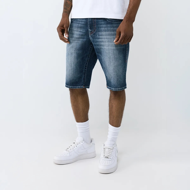 True Religion Shorts - Jeansshorts- Lässiger Schnitt- Buddha-Motiv au blau(Image 3)