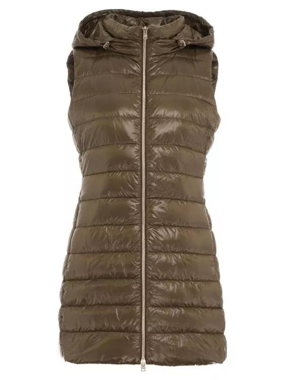 Herno Green Down Vest Green Donzen jassen