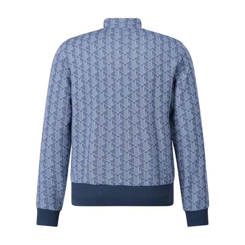 Lacoste Übergangsjacke Sweatjacke mit Jacquard-Monogramm und Logo-Detail Dunkelgrau(Image 17)