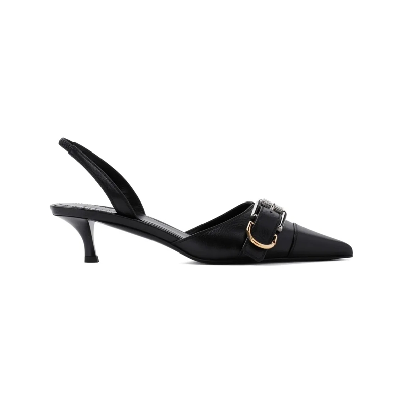 Givenchy Sandalen Voyou 45Mm Slingback Black Bull Leather Sandals Black