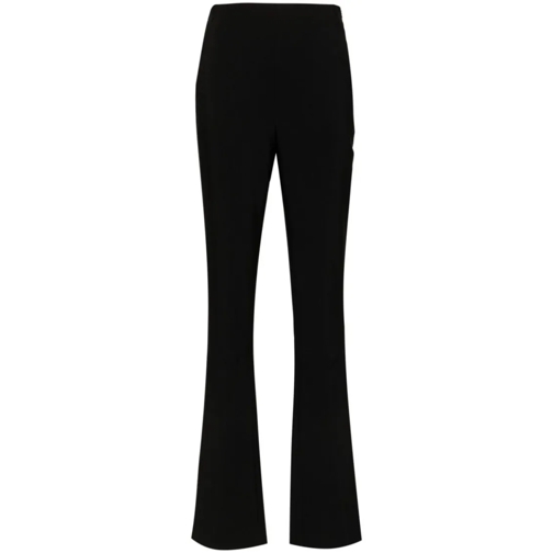 Genny  Black Cady Trousers With Logo Black