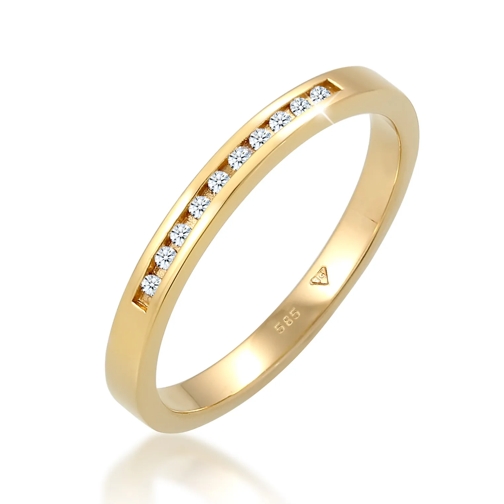 Elli Ring Ring Verlobung Bandring Diamant (0.05 ct.) 585 Gel gold