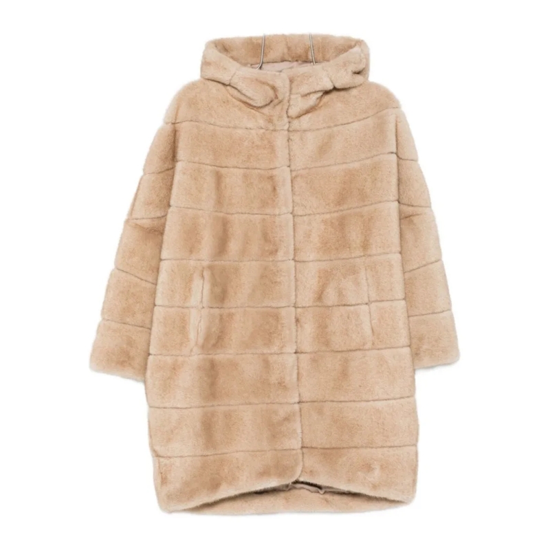 Betta Corradi  Beige Faux Fur Coat Neutrals