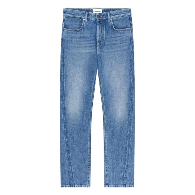 Givenchy Jeans Straight-Leg Denim Jeans With Subtle Fading Blue