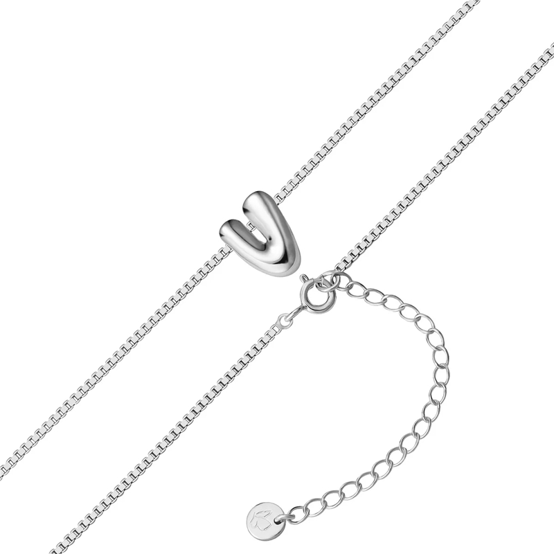 Glanzstücke München Mittellange Halskette Sterling Silber Halskette Buchstabe V silber(Image 3)