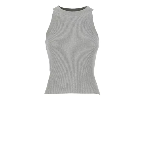 Brunello Cucinelli Grey Cashmere And Silk Top Grey 