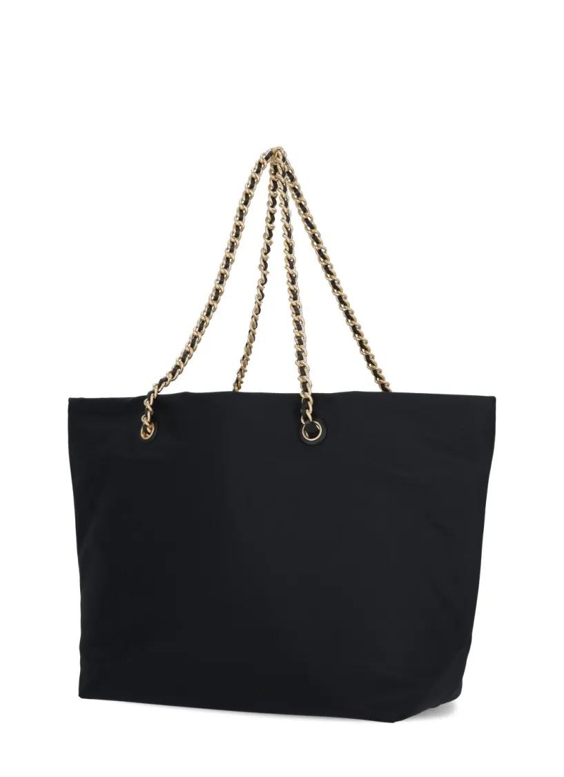 TORY BURCH Shoppers & Totes Black Ella Chain Shopping Bag in zwart