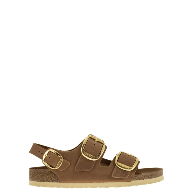 Birkenstock Sandalen Milano Big Buckle - Oiled Leather Sandal Brown
