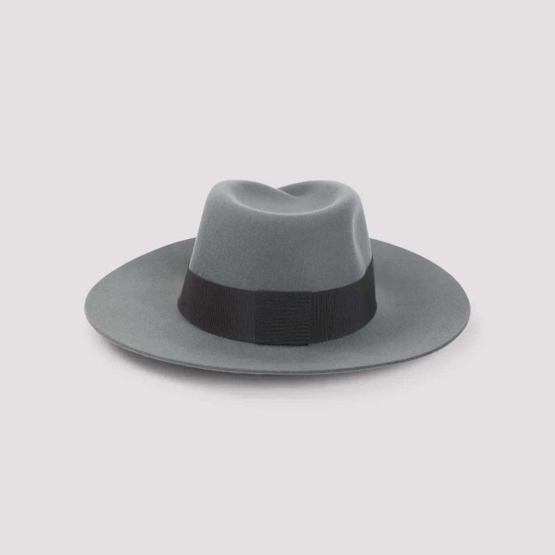 Maison Michel Grey Felted Wool Fedora Hat Grey | Hut