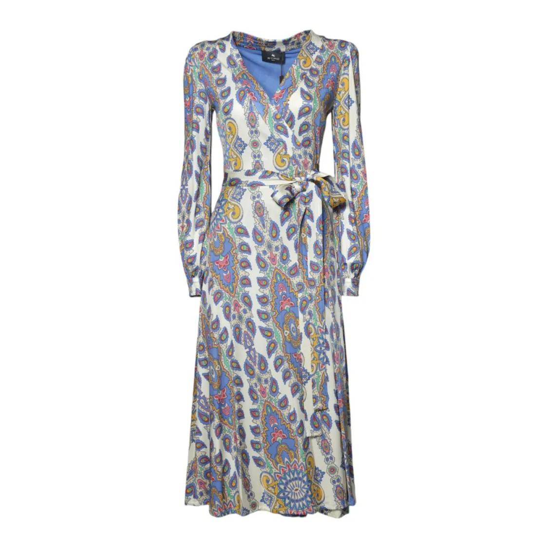Thumbnail - Etro - Cream Viscose Midi Dress - Größe 42 - beige