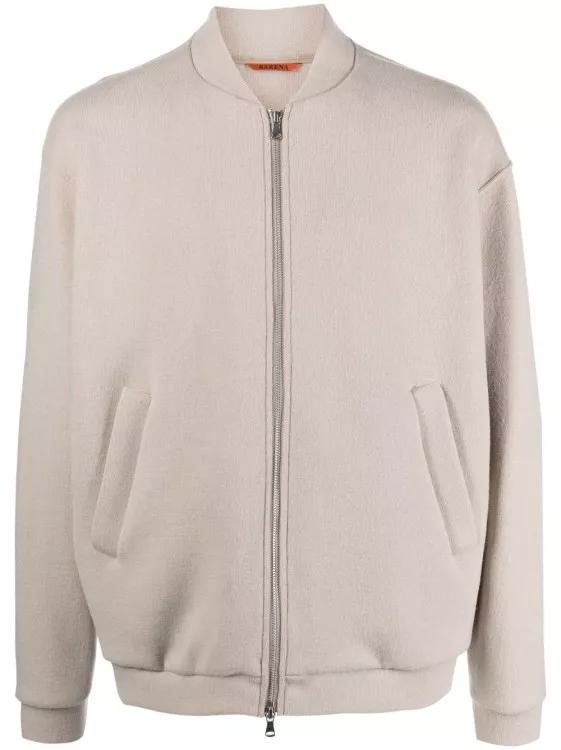 Grey Wool/Elastane Blend Sweaters Grey