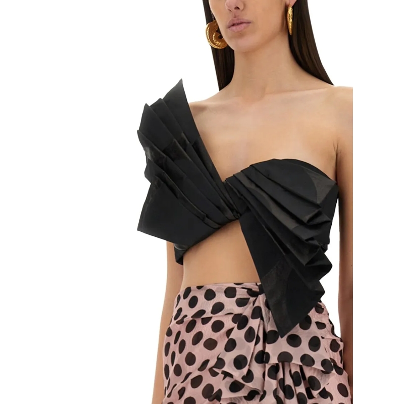 Nina Ricci Top "Twisted Polka Dots" Top Black (Image 4)