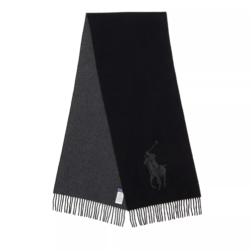 Polo Ralph Lauren Pp Jrd Scarf Black/Charcoal Sciarpa di lana