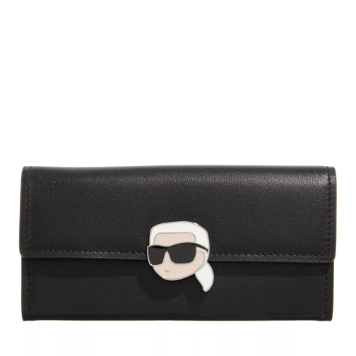 Karl Lagerfeld K/Ikonik 2.0 Leather Con Fl Wl Black Flap Wallet