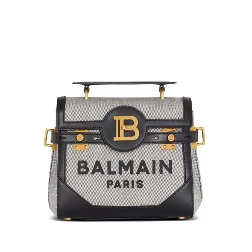 Balmain B-Buzz 23 Canvas Shoulder Bag Grey Schoudertas