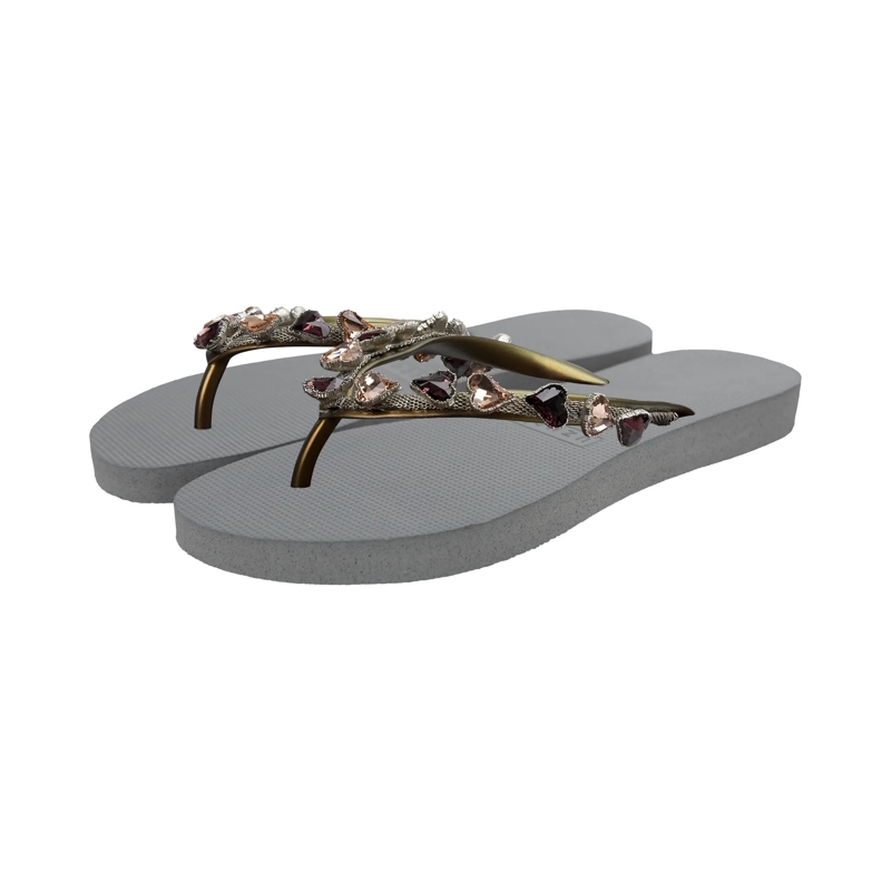 UZURII Flip Flops Zehentrenner Heart Bronze silber(Image 2)