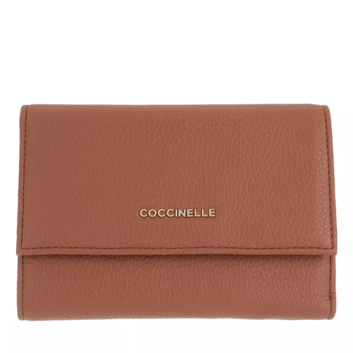 Coccinelle Metallic Soft Wallet Grainy Leather  Cinnamon Portemonnaie mit Überschlag