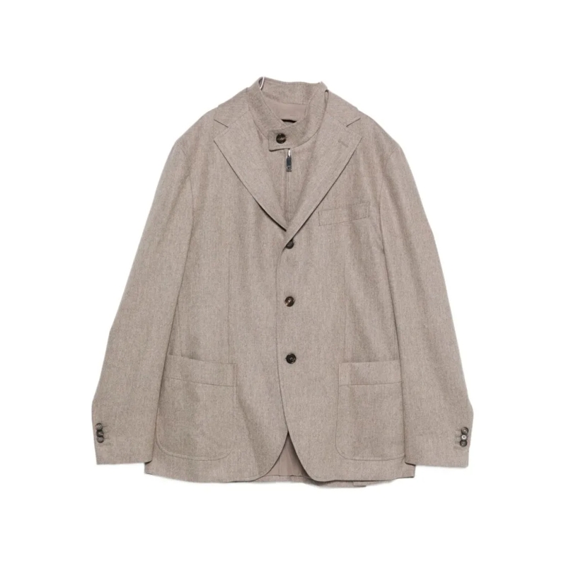 Incotex Blazer Tailored Grey Jacket With Notched Lapel And Zipper Grey