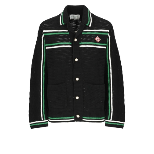 Casablanca Crochet Shirt With Logo Black Shirts