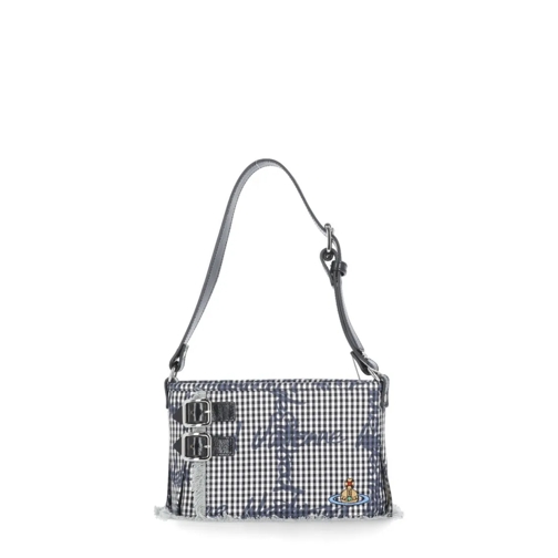 Vivienne Westwood Sac à bandoulière Check Pattern Cotton Shoulder Bag Grey