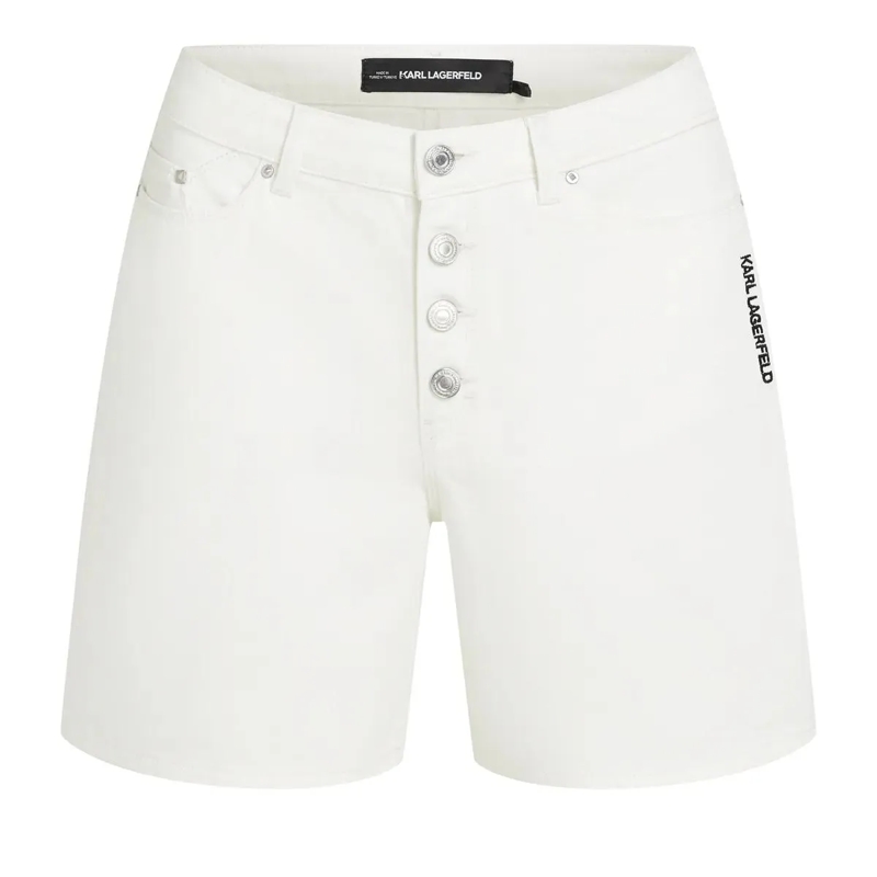 Karl Lagerfeld Jeans mit geradem Bein Ikon Denim-Shorts Jeans beige