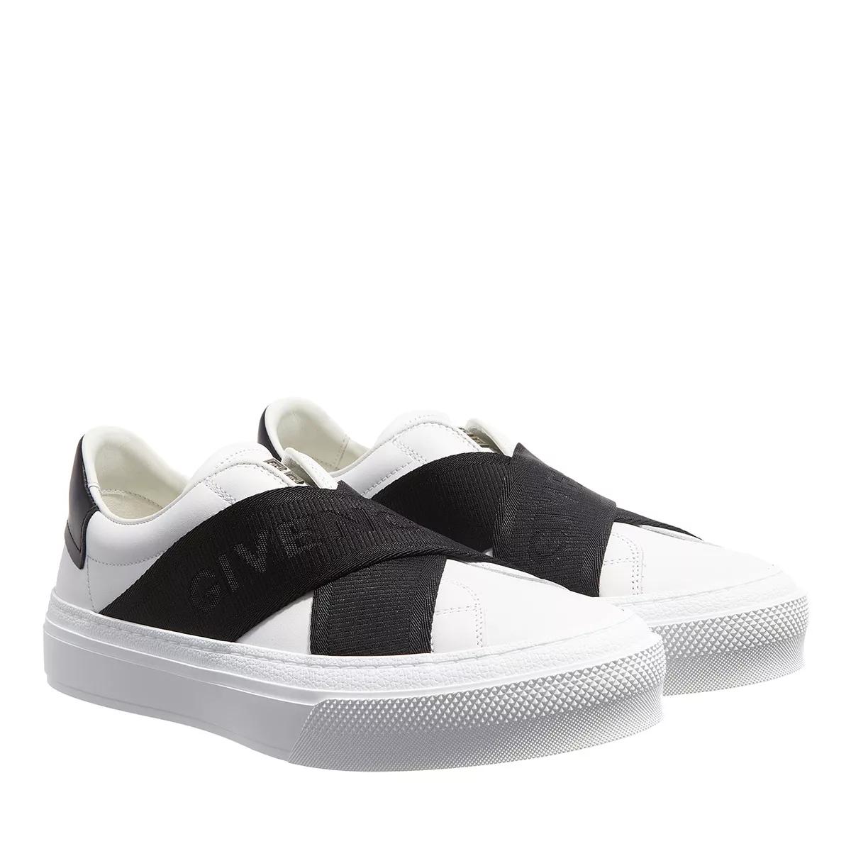 City Sport Sneakers With Doulble Webbing Strap White Black Slip On Sneaker