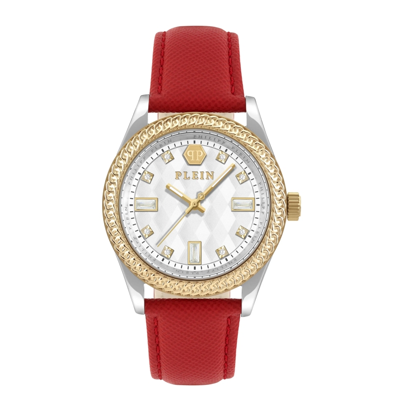 Philipp Plein Quarzuhr Quarz-Analoguhr Queen rot