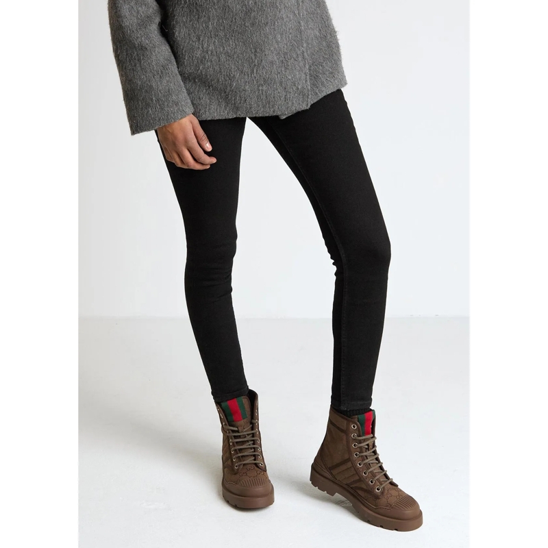 Gucci Winterboots Women's Boot With Web Brown(Image 2)