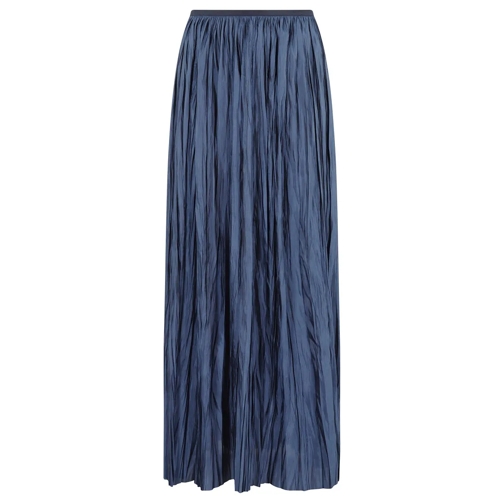 Roberto Collina Mini jupes Long Pleated Skirt With Satin Finish Blue