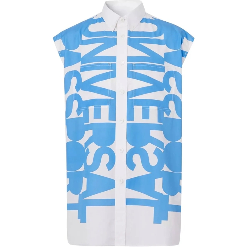 Burberry Legeres Oberteil Burberry Cotton Printed Shirt weiß