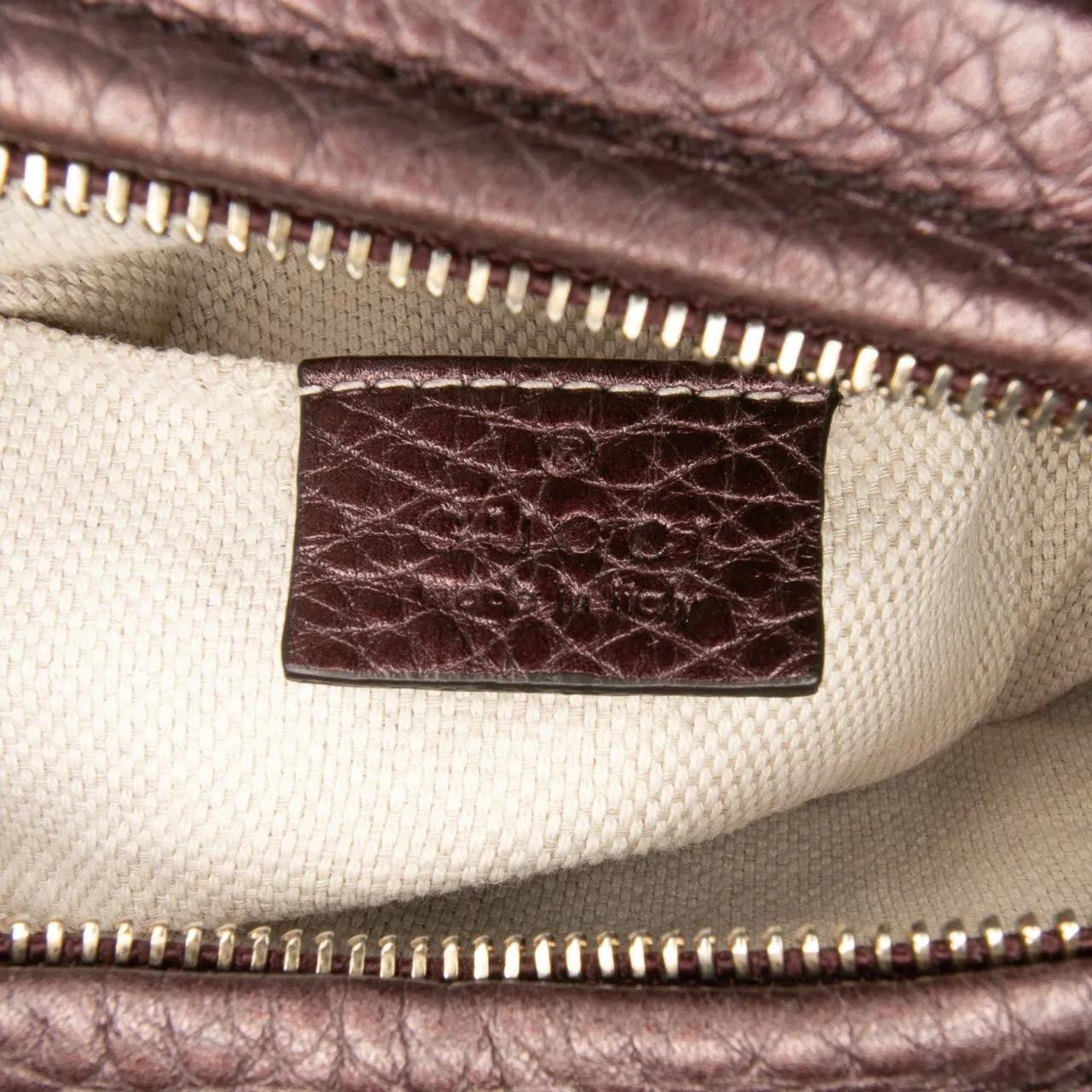 Thumbnail - Gucci Hobo Bags - Mini Metallic Pebbled Calfskin Soho Chain Crossbod - Gr. unisize - in Orange - für Damen