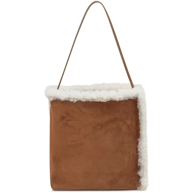 Marni Schultertasche Marni Borsa Museo in Pelle Scamosciata Marrone beige(Image 3)