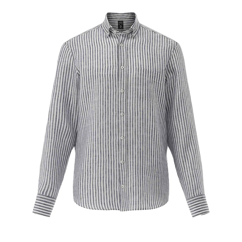 VAN LAACK Hemd Hemd Tailor Fit Streifen dunkel-blau