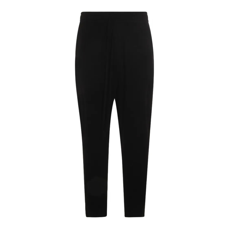 Thom Krom Pantalon Tapered Black Trousers With Drawstring Waist Black