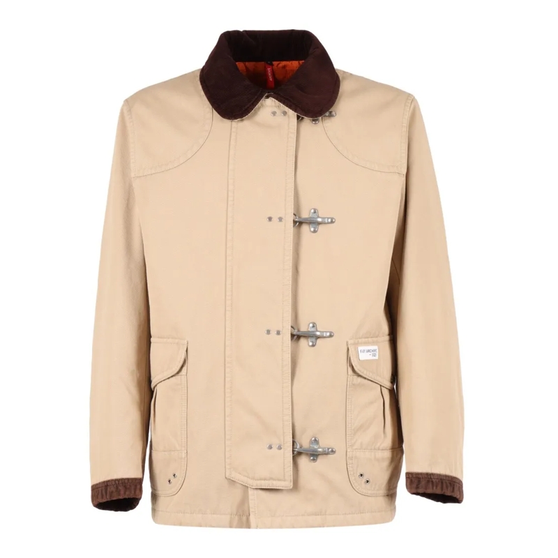 Fay Manteau d'hiver 4 Hooks Archive Classic Cotton Button-Up Shirt Neutrals
