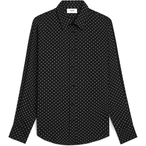 Celine Legere Oberteile Celine All-Over Logo Shirt schwarz