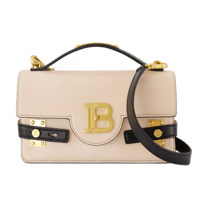 ショルダーバッグ・ポシェット Balmain B-Buzz 24 Crossbody - Leather - Neutral/Black Balmain B-Buzz 24 Crossbody - Leather - Neutral/Black