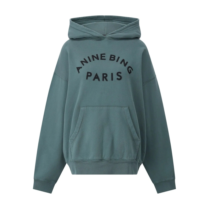 Anine Bing  Hoodie Harvey mit Logo Grün