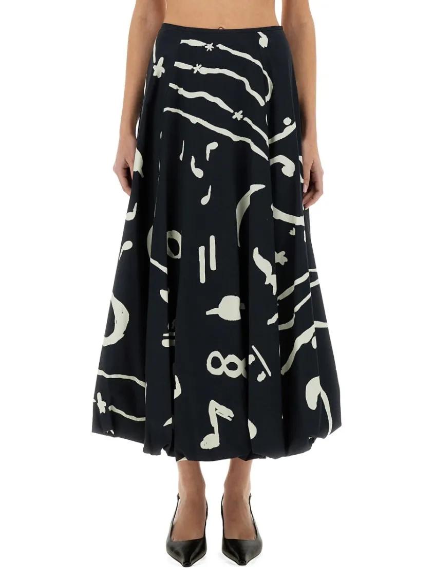 Thumbnail - Alysi - Printed Skirt - Größe 40 - schwarz